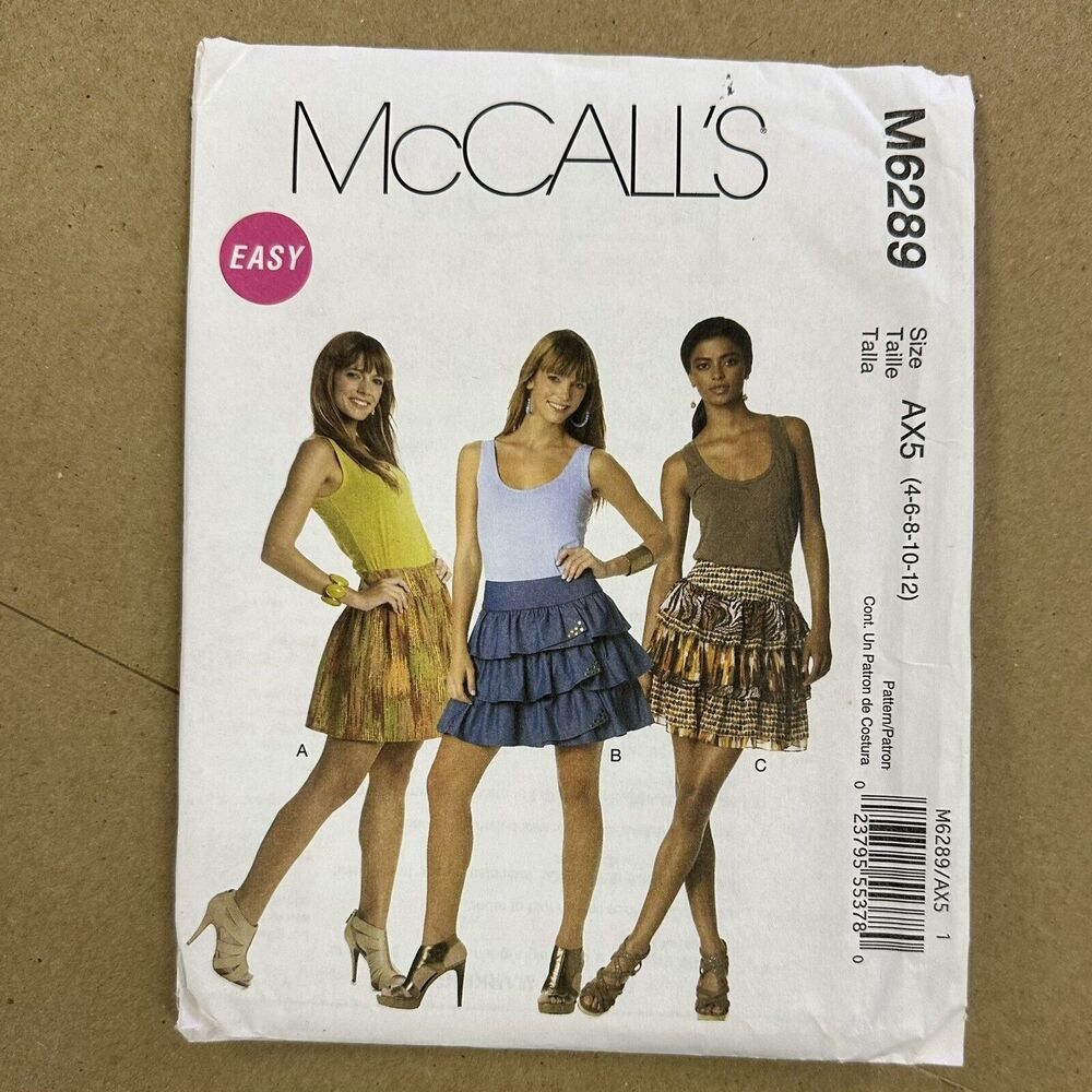 UNCUT McCall's Pattern M6289 Misses Skirts/size 4-12 FF